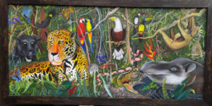 Pintura de Octavio Correa. Salvemos el Amazonas 1. U$5.500 Medidas
